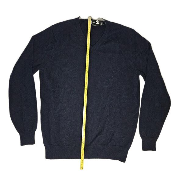 Saks Fifth Ave Mens Todd Duncan Cashmere Sweater Navy Blue Size Medium Classic - Picture 6 of 7
